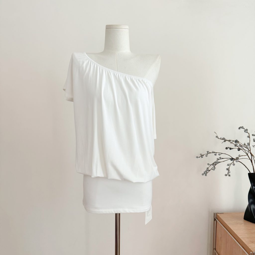 White Off-Shoulder Short-Sleeve Bodycon Dress
