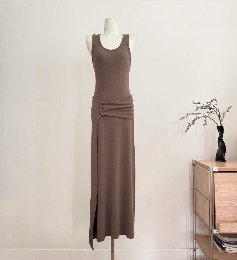 Obliviate Sculpted Button Cami Dress Women Summer Sleeveless